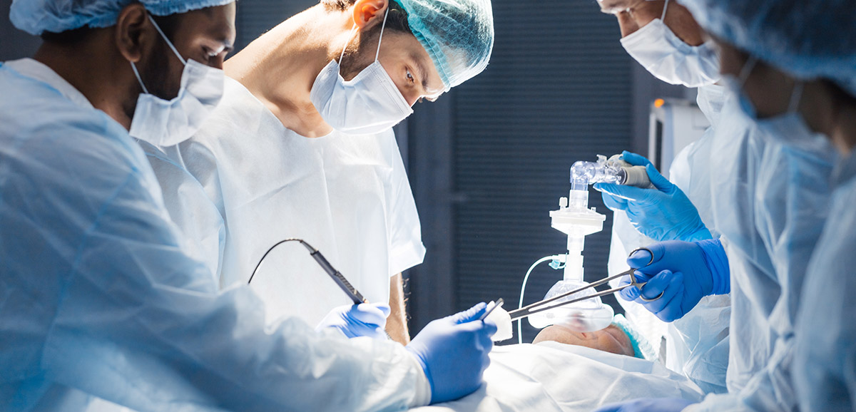 surgeon performing free flap surgery