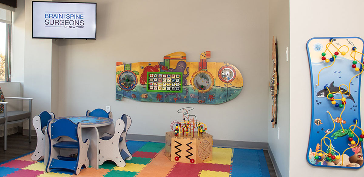 the waiting area of brain and spine surgeons of new york pediatric neurosurgery office